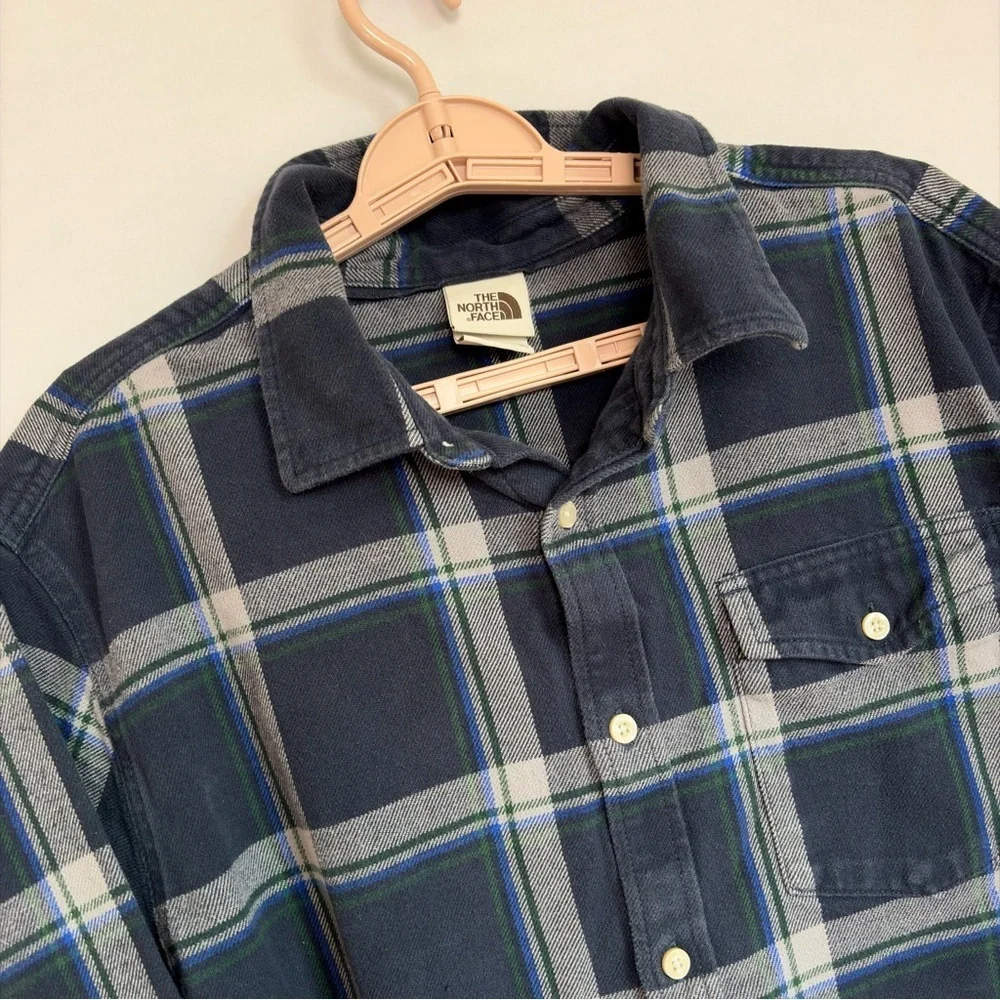 The North Face Arroyo Shirt Men Sz XL Blue Flannel Outdoor Preppy Thick Gorpcore